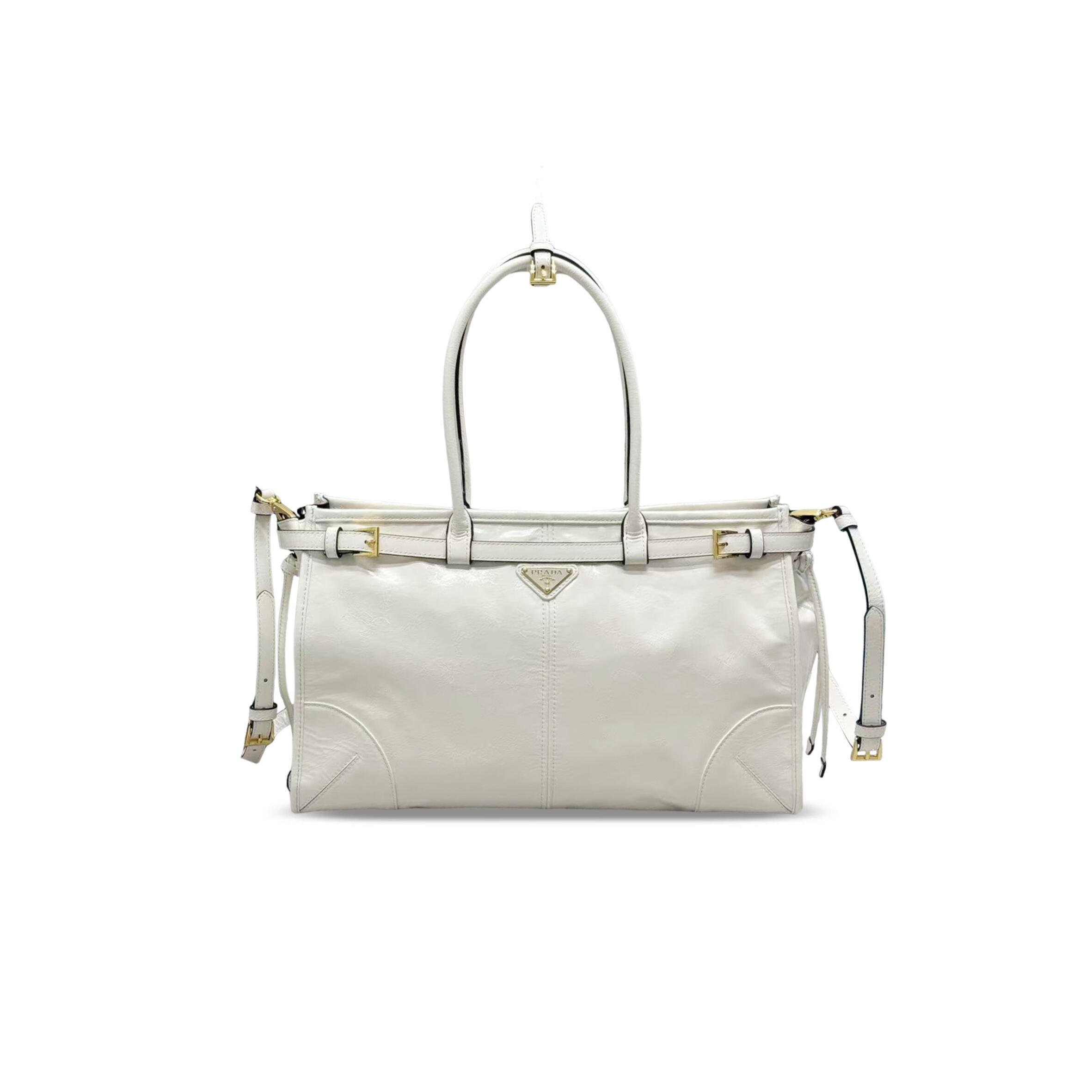 PRADA BONNIE LARGE LEATHER HANDBAG 1BA433 (38*24*12cm)